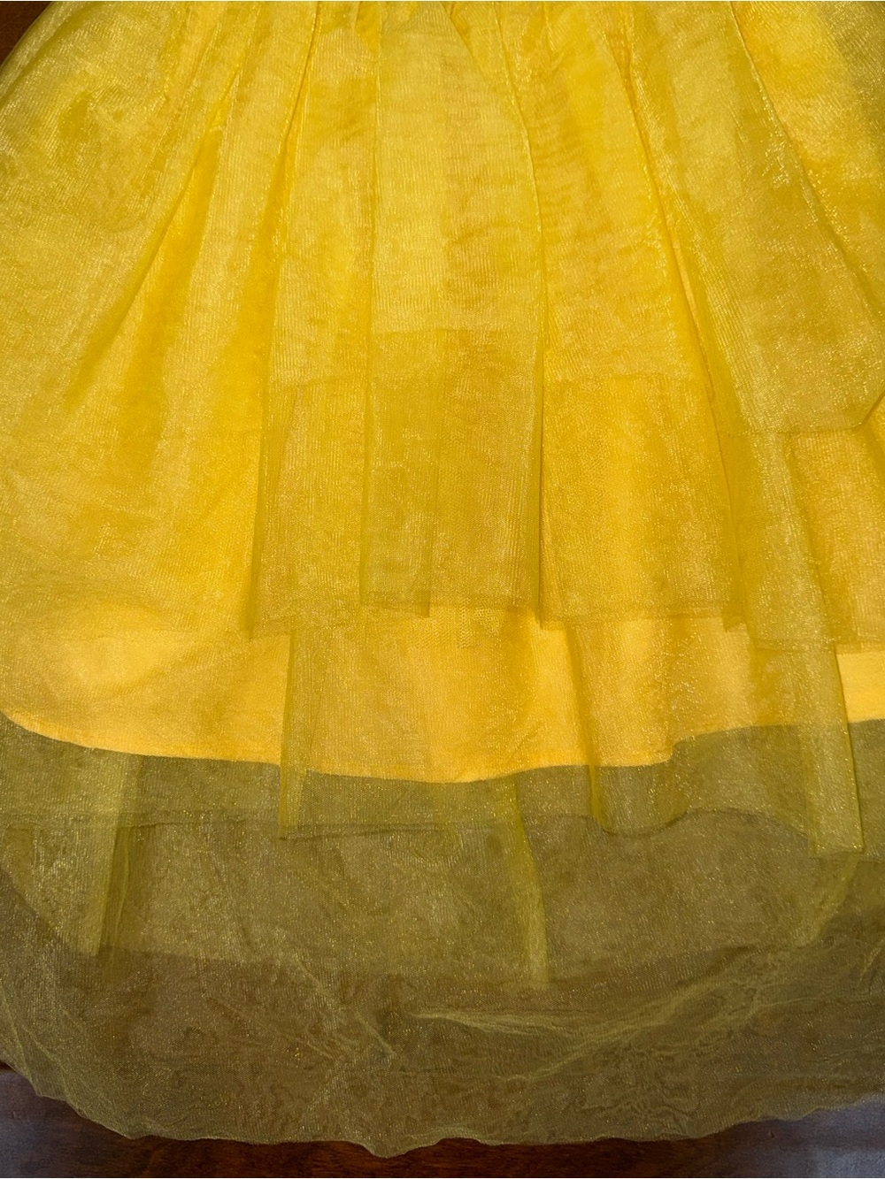 Disney Princess Belle Yellow Tulle Layered Party Dress - Picture 2 of 7